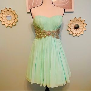 B. Darlin Rhinestone and Sequined Homecoming Dress